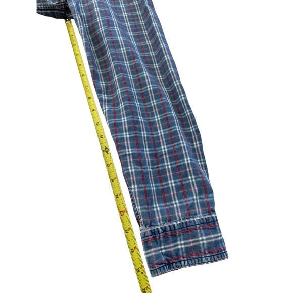 L.L. Bean Y2K Plaid Button Down Shirt, Blue/Red, Men's Size MEDIUM TALL - Picture 8 of 8